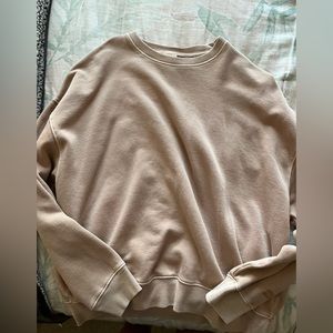 pink oversized sweatshirt